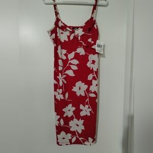 Jodi Kristopher Red and White Floral Dress